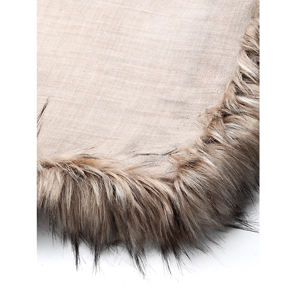 Wool shawl with fur, fur shawl online-3