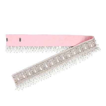 Embroidered Silver Belt, Waist Belt, White Belt , Pearls and Swarovski Crystals-2
