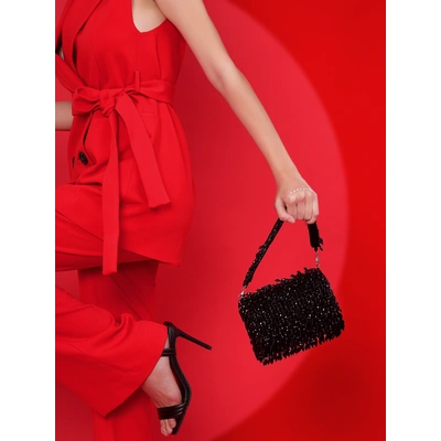 Black Clutch handbags online handcrafted with crystals