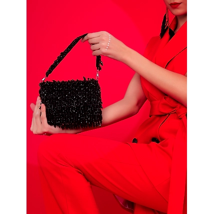 Black Clutch handbags online handcrafted with crystals-3