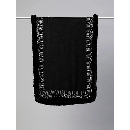 Black shawl, fur shawl, with swarovksi, ideal party shawl, black shawl-3