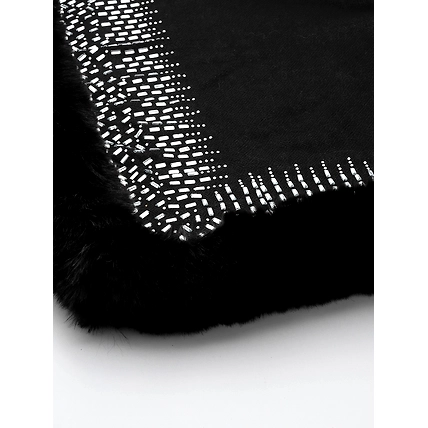 Black shawl, fur shawl, with swarovksi, ideal party shawl, black shawl-4