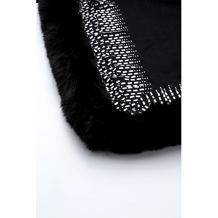 Black shawl, fur shawl, with swarovksi, ideal party shawl, black shawl-5