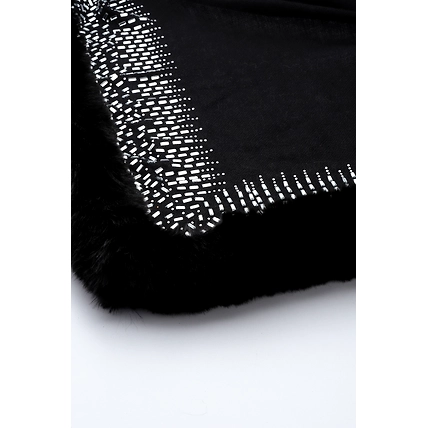 Black shawl, fur shawl, with swarovksi, ideal party shawl, black shawl-6