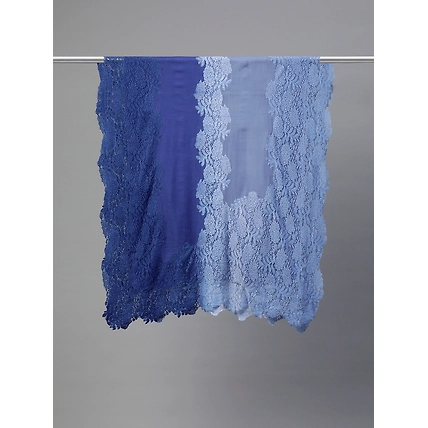 Blue Ombre Lace Shawl- ideal women's winter shawl-2