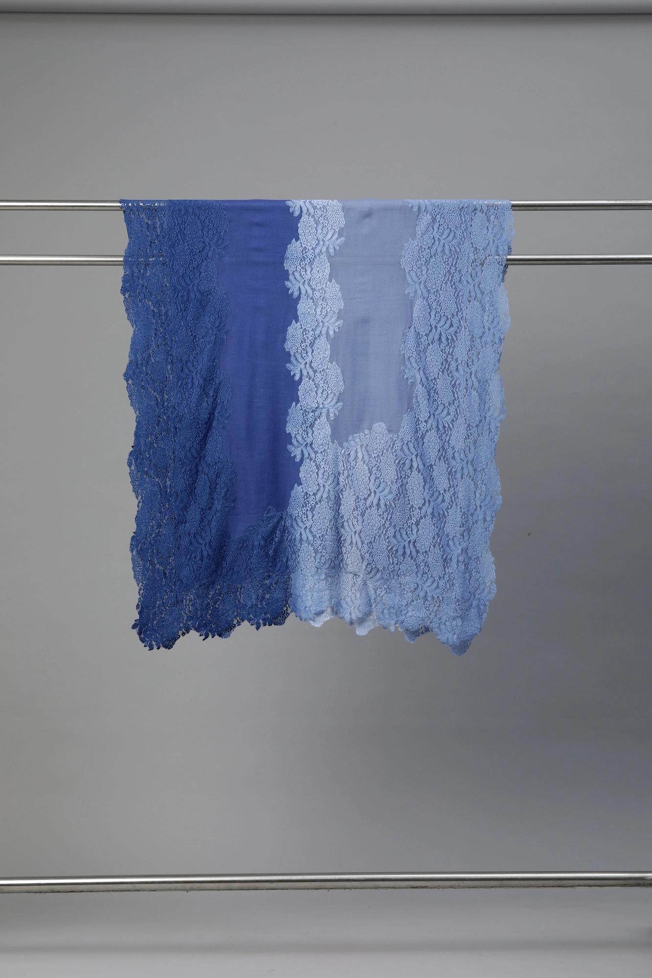 Blue Ombre Lace Shawl- ideal women's winter shawl-8