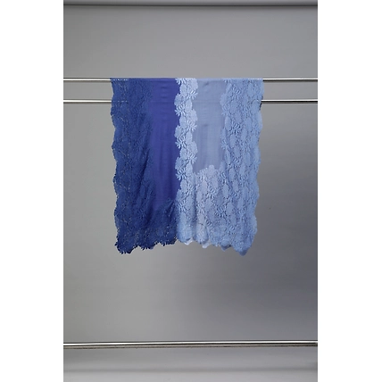 Blue Ombre Lace Shawl- ideal women's winter shawl-8