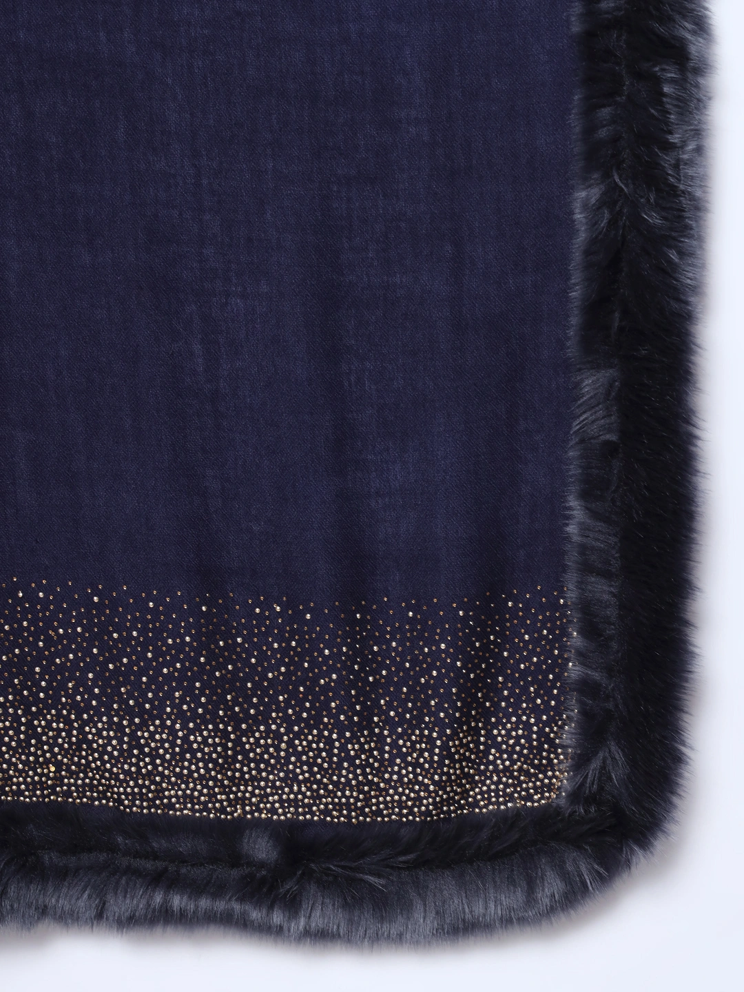 Sparkling Sequin Fine Wool Winter Fur Shawl-5