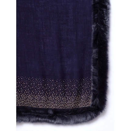 Sparkling Sequin Fine Wool Winter Fur Shawl-5