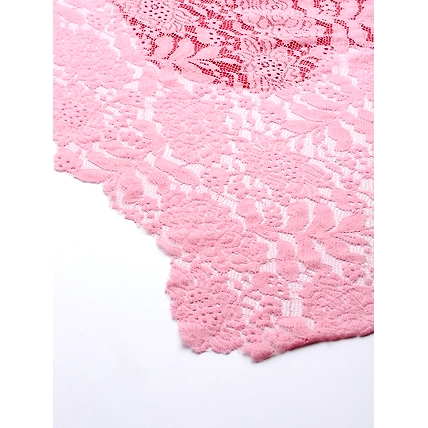Red  Pink Ombre with  Lace Fine Wool Shawl-3