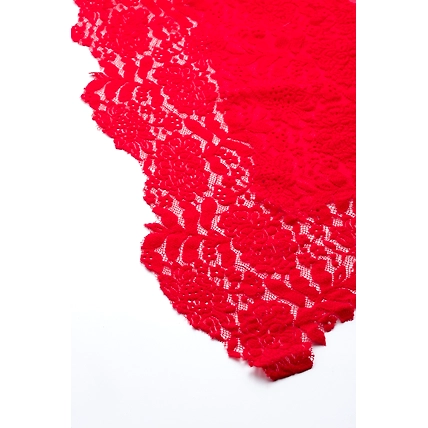 Red Lace Shawl Made of Fine wool-5