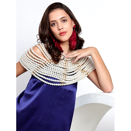 Pearls Cape and pearls blouse by Modarta-2
