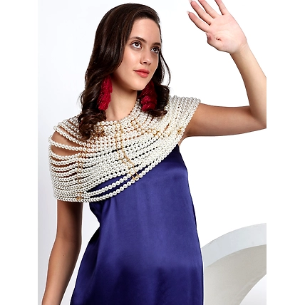 Pearls Cape and pearls blouse by Modarta-3