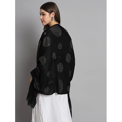 Black shawl with Swarovski Design and Lace-4