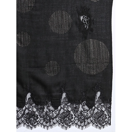 Black shawl with Swarovski Design and Lace-5