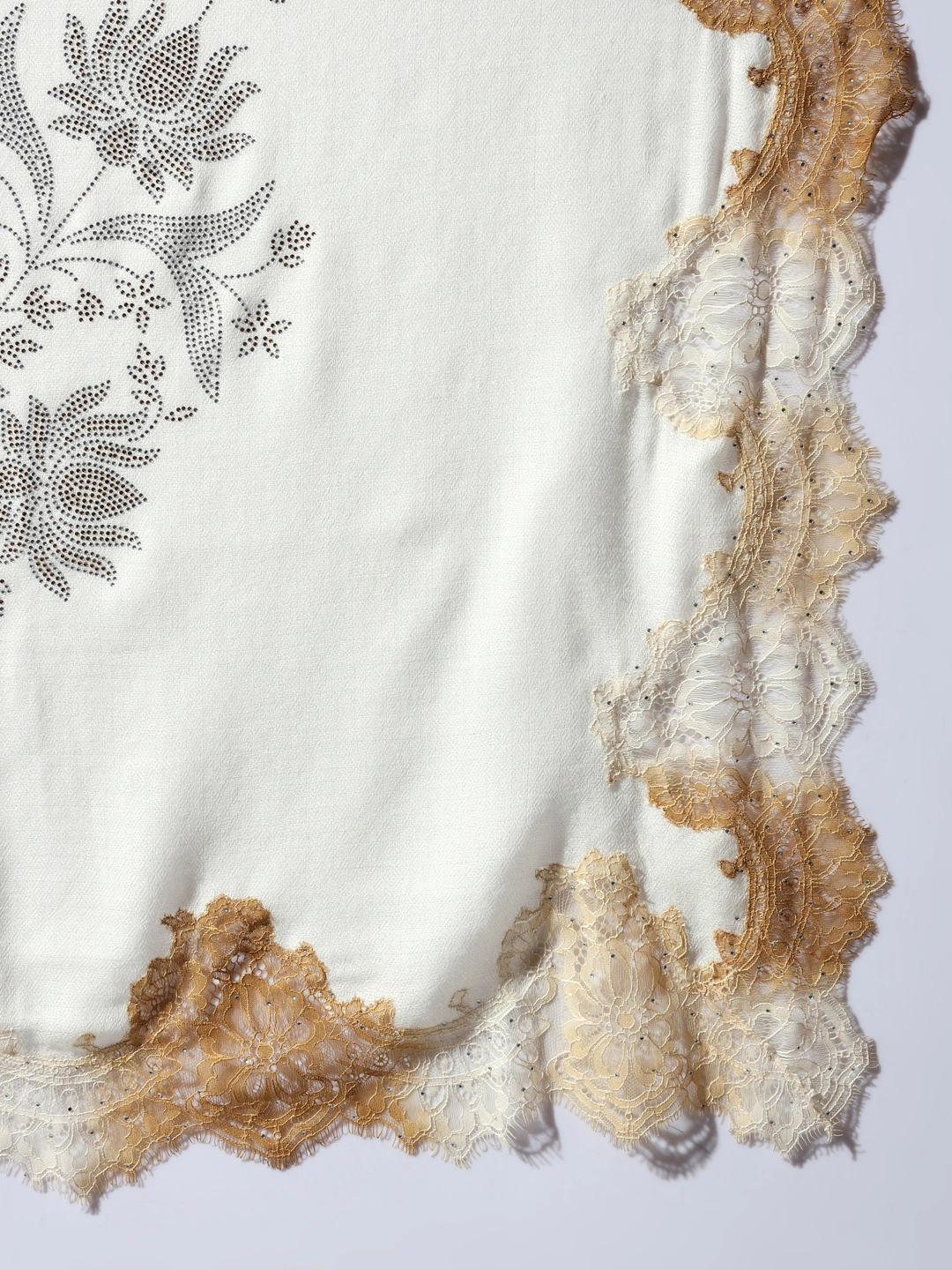 beige shawl with lace and swarovski-6