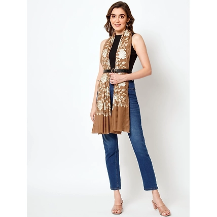 Aari embroidered shawl, kashmiri woolen shawl online-MOD-PE-FW-AARI-23