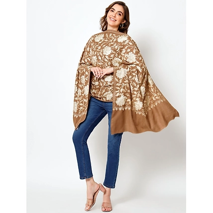 Aari embroidered shawl, kashmiri woolen shawl online-3