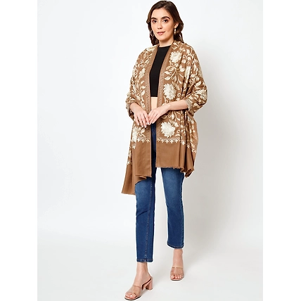 Aari embroidered shawl, kashmiri woolen shawl online-4