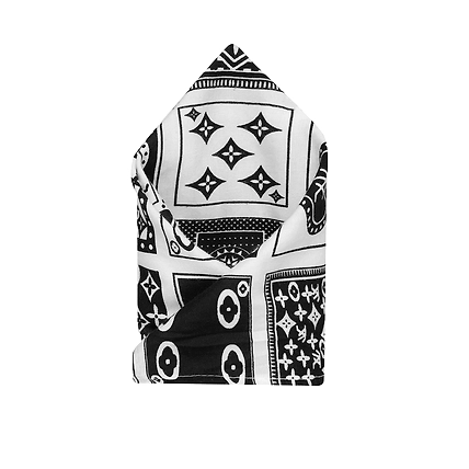 Pocket square for black suit,  Black &amp; White abstract design pocket square-MOD-PQ-23-03