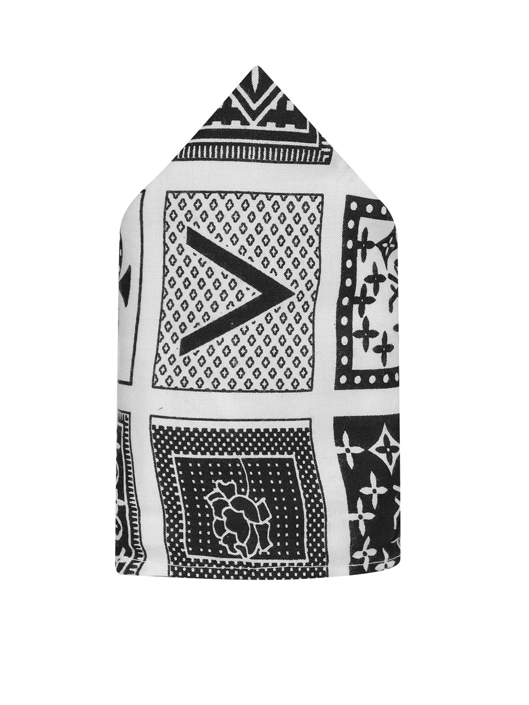 Pocket square for black suit,  Black &amp; White abstract design pocket square-1