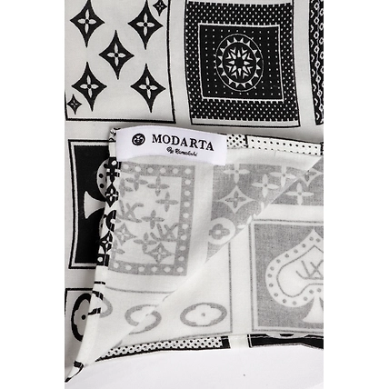 Pocket square for black suit,  Black &amp; White abstract design pocket square-3