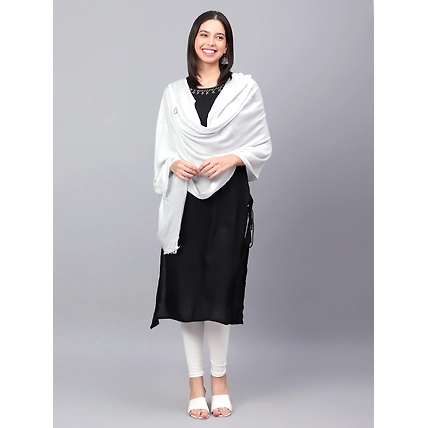 Light Grey Viscose Shawl with swarovski motifs-5