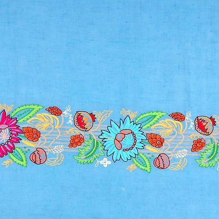 Hand Embroidered Pure Pashmina Blue Shawl-5