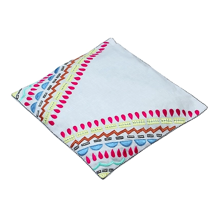 White Cushion Cover, three cushion cover set, hand embroidered-3