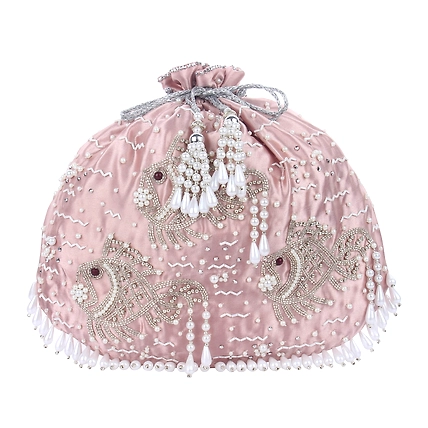Bridal Potli Bag,  Fish hand embroidery-1