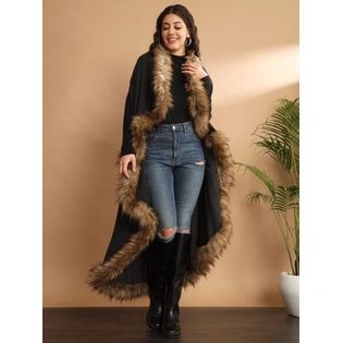 Fur Cape, Fur Jacket, Fur Coat, Fur Shawl-all in one Free Size Fur Wrap