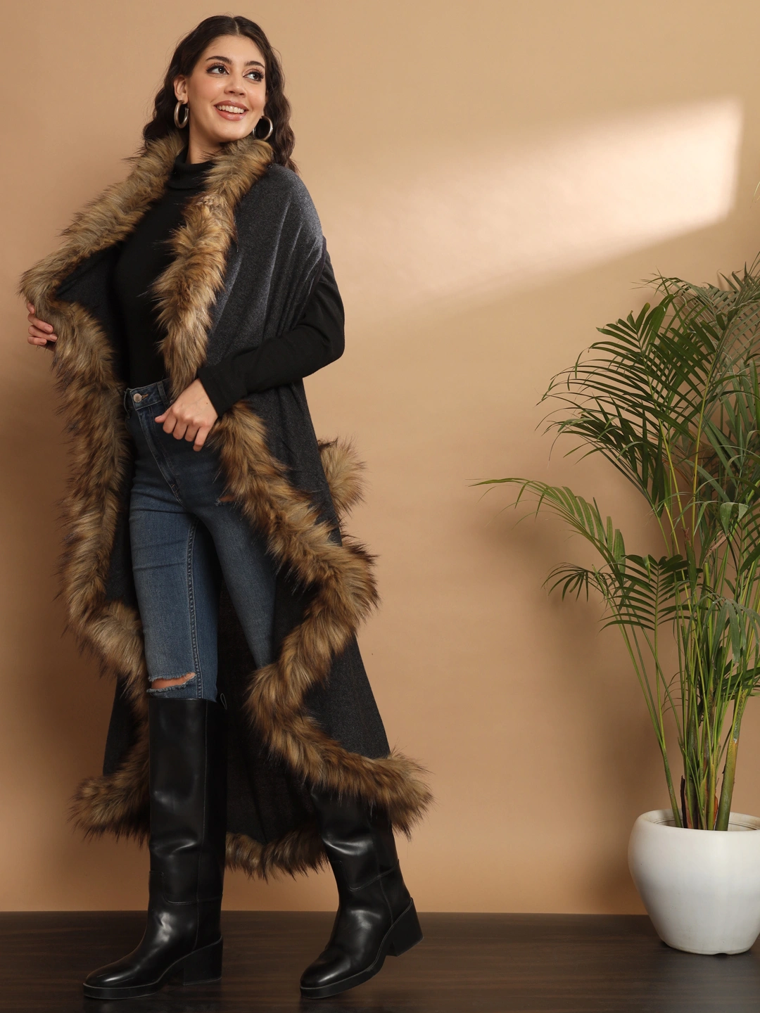 Fur Cape, Fur Jacket, Fur Coat, Fur Shawl-all in one Free Size Fur Wrap-1