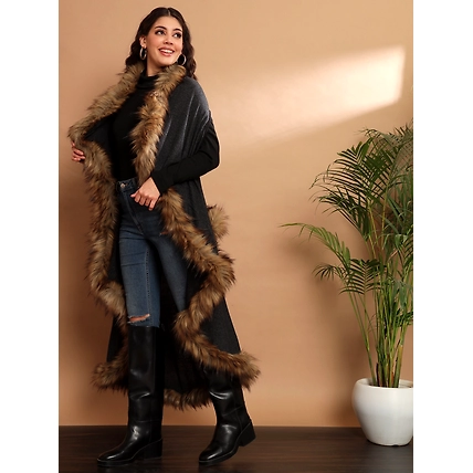 Fur Cape, Fur Jacket, Fur Coat, Fur Shawl-all in one Free Size Fur Wrap-1