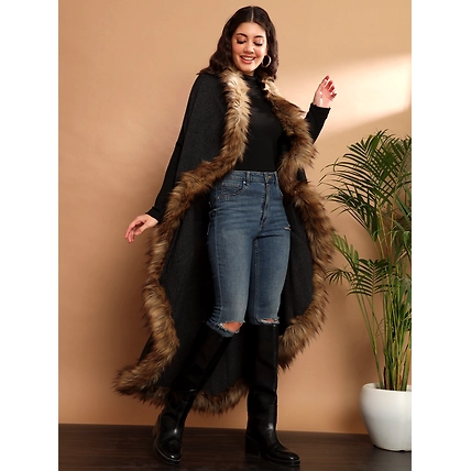 Fur Cape, Fur Jacket, Fur Coat, Fur Shawl-all in one Free Size Fur Wrap-2