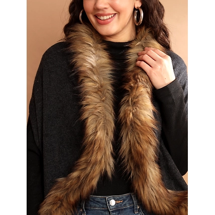 Fur Cape, Fur Jacket, Fur Coat, Fur Shawl-all in one Free Size Fur Wrap-3
