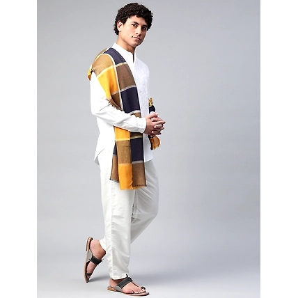 Multi colour Checks Men Shawl-1