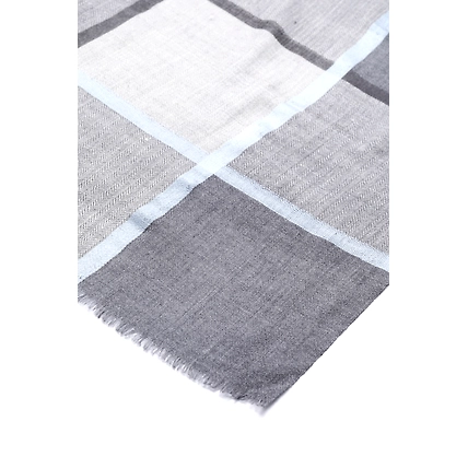 Black Grey Men's Shawl with Checks-7