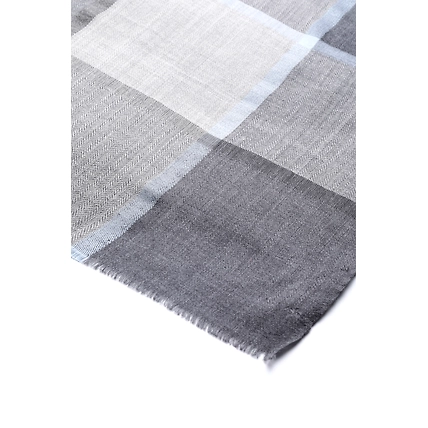 Black Grey Men's Shawl with Checks-8