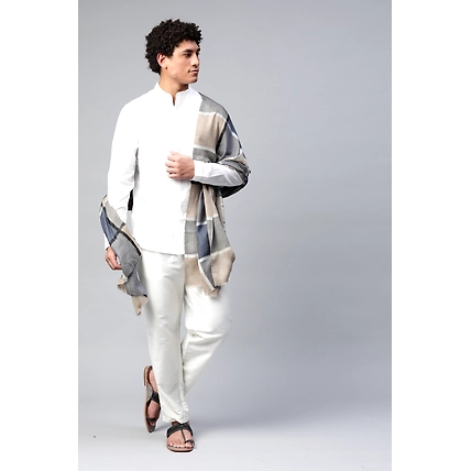 Grey Checks Men's Shawl-6