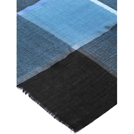 Classic Blue Checkered Men's Shawl-3