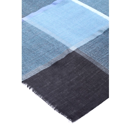Classic Blue Checkered Men's Shawl-7