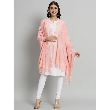 Pink Shawl with Lace-3