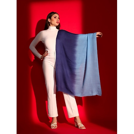 Blue Shawl the perfect ombre cashmere shawl-MOD-GE-BLL-OMB