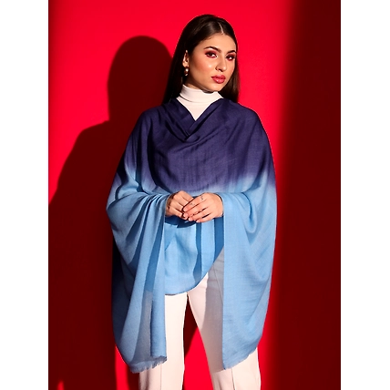 Blue Shawl the perfect ombre cashmere shawl-1