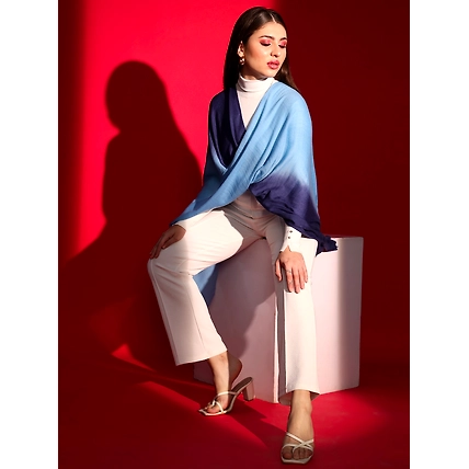 Blue Shawl the perfect ombre cashmere shawl-5