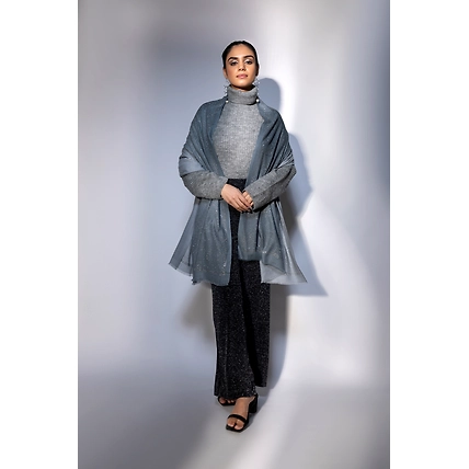 Grey Shawl with Swarovski Design-MOD-GE-GY-SWAALLOV