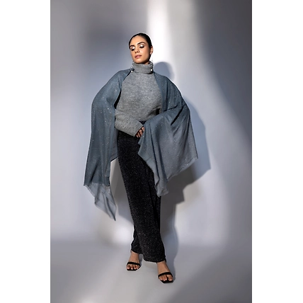 Grey Shawl with Swarovski Design-1