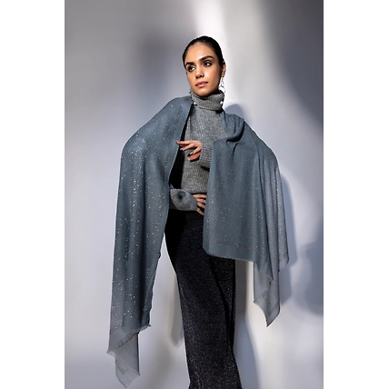 Grey Shawl with Swarovski Design-4