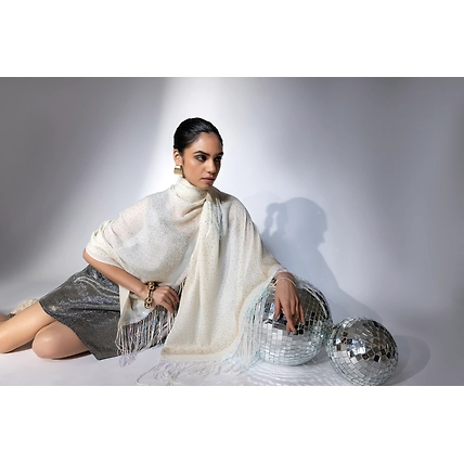 White shawl for party dress and gown-2