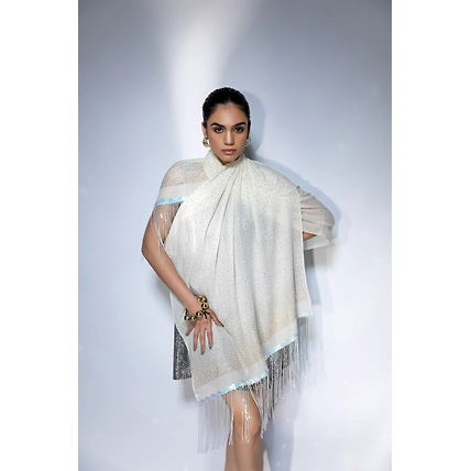 White shawl for party dress and gown-4
